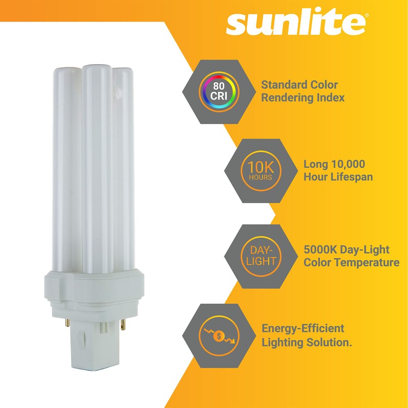 Sunlite FDL28 Fluorescent Quad Tube Plug-in Bulb, 28 Watt, 10,000