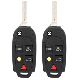 SELEAD LQNP2T-APU Keyless Entry Remote (Black) 5 Buttons for Volvo S60 for Volvo S80 for Volvo XC70 for Volvo XC90 2004-2015- 2 Pcs
