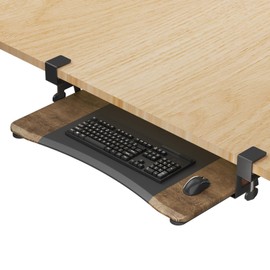 suptek Keyboard Tray Under Desk Pull Out with C Clamp Mount, Computer Keyboard & Mouse Tray, 25.6 (30 Including Clamps) x 11.8 inch Slide-Out Platform Computer Drawer for Typing, DSF1C
