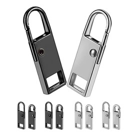 Zipper Puller Replacement Zipper Parts Fastener Repair Kit Fastener Handle Replacement Zipper Pull Parts Zipper Repair Zipper Bag Purse Clothes Shoes Metal Zipper Tab Pull Topatrol (Black + Silver)