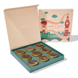 VAHDAM, Weekend in London Valentines Day Gifts Set - 9 Loose Teas | Tin Caddy Travel Edition Gift Box | Valentines Day Gifts for Him & Her | Gluten Free, Non GMO