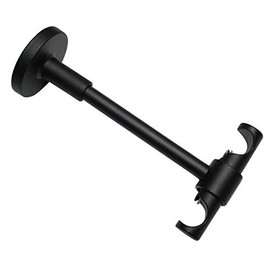 Gardinia Memphis Series Ceiling Support for Curtain Rods, 2-Track Open, Rotatable, Distance from Wall 13 cm, Diameter 16 mm, Metal, Matt Black