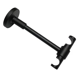 Gardinia Memphis Series Ceiling Support for Curtain Rods, 2-Track Open, Rotatable, Distance from Wall 13 cm, Diameter 16 mm, Metal, Matt Black