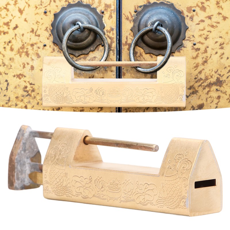 Antique Style Padlock 5cm Spacing Horizontal Lock with Key for