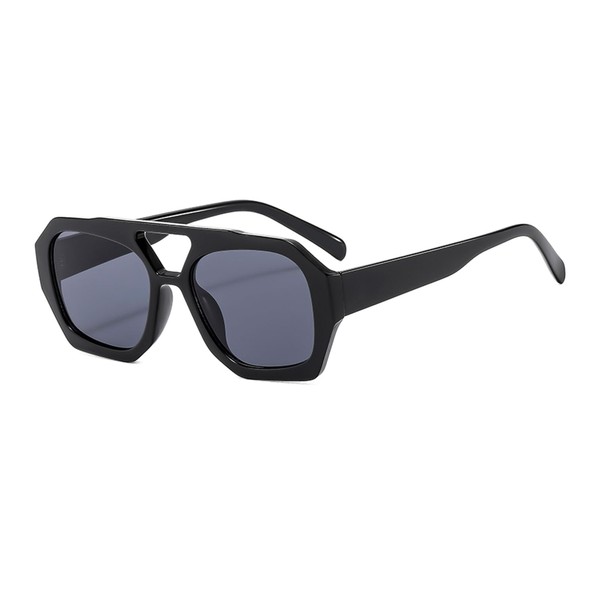 YAMEIZE 70s Retro Double Bridge Pilot Sunglasses for Men and