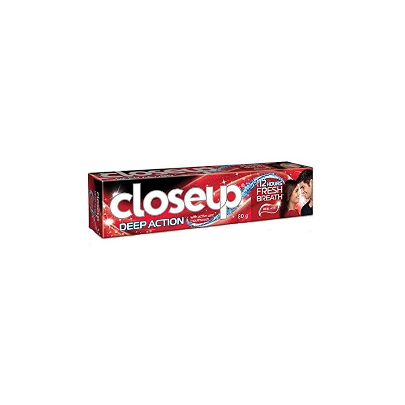 2 x 80g Closeup Deep Action Red Hot Toothpaste, Family