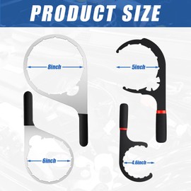 Lanties 4 Pcs Fuel Filter Wrench 4.6'' & 5'' & 6'' & 8'' Black