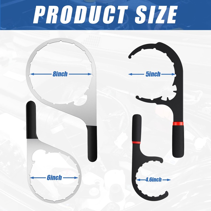 Lanties 4 Pcs Fuel Filter Wrench 4.6'' & 5'' &