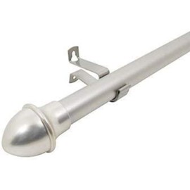 Spring Window Fashions 7/16-Inch Round Cafe Curtain Rod (18 to 28-Inch Width, Nickel)