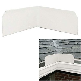 WholesalePlumbing Supply 3-Pack Aluminum Roof Valley Splash Shield Gutter Guard, White, (2G754G0-3)