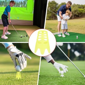 TIXIPEM Golf Simulator Tees [8PCS] - Plastic Golf Tees Use for Home & Outdoor & Indoor Driving Range & Winter Turf - [Yellow - 1.77 in]