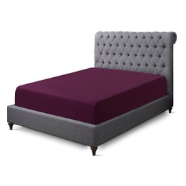 Sapphire collection 200 Thread Count 100% Egyptian Cotton Fitted Sheet (Double, Aubergine)