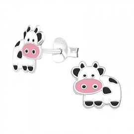 Cute Cow Earrings 925 Sterling Silver