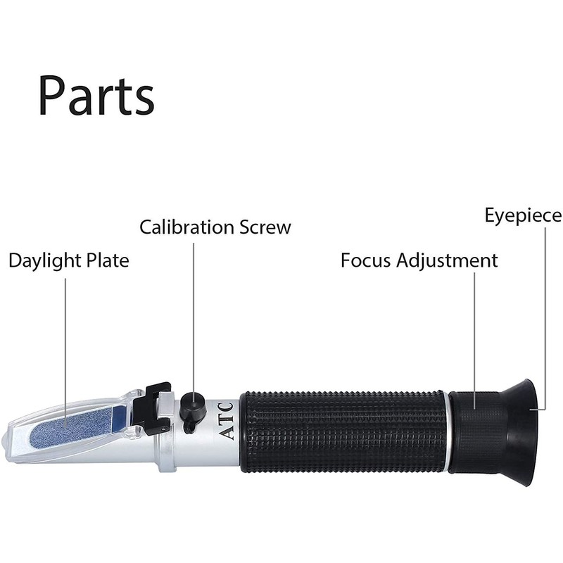 Salinity Refractometer, Automatic Temperature Compensation Handheld Salinity Refractometer, Hydrometer 0-100