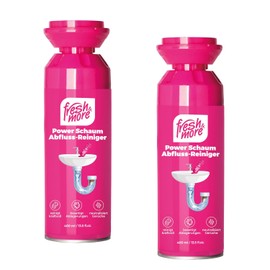 Fresh & More Drain Cleaner Foam 2 x 400 ml, Pipe Cleaner for Drain, Sink, Power Foam Cleaner Against Residues and Odours | Rohrreiniger Schaum gegen Rückstände und Gerüche