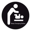 TRUSTY Baby Changing Station STICKER Sign for Walls (8-inches) Black