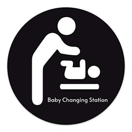TRUSTY Baby Changing Station STICKER Sign for Walls (8-inches) Black