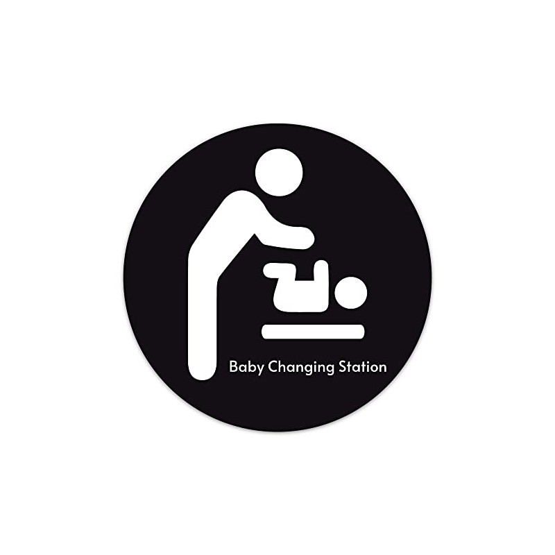 TRUSTY Baby Changing Station STICKER Sign for Walls (8-inches) Black