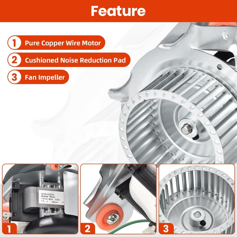 Hodflop J238-100-10108 HC21ZE121A Furnace Draft Inducer Blower Motor Assembly for