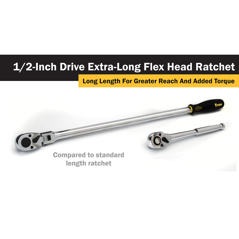 Titan 11302 1/2-Inch Drive x 24-Inch 36-Tooth Extra-Long Flex Head