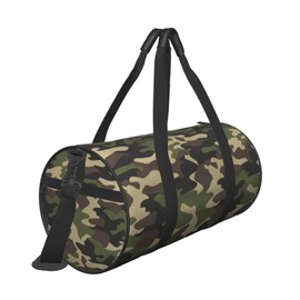 Gbuzozie Sports Gym Bag Camouflage Pattern Travel Duffel Bag Shoes Compartment For Men Women Foldable Lightweight Yoga Gym Sports Bag