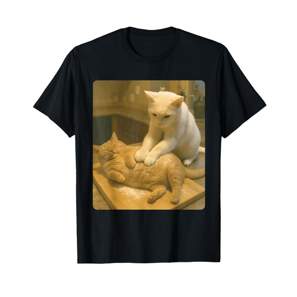 Cat Meme Kneading Bread Cursed Kitten Internet Brainrot T-Shirt
