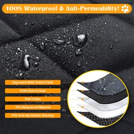 SILIVN Dog Seat Cover for Tundra/Tacoma/Silverado/Nissan Frontier, 4-in-1 600D Scratchproof Pet Seat Cover Waterproof Dog Hammock Backseat Protection for Trucks (X-Large (60" W x 64" L))