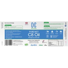 SynBio Keto Plan - Pure MCT C8 Oil [Palm Oil Free] | 99% Pure C8 | Vegan | Halal | Gluten Free | Supports Keto Nutrition & Fasting | Sustainably Sourced Coconut (250ml)