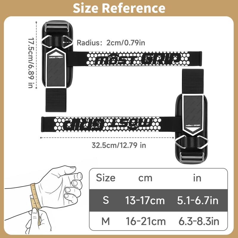 MOST GRIP Drip Glue Non-Slip Wrist Straps for Weightlifting, 2-in-1