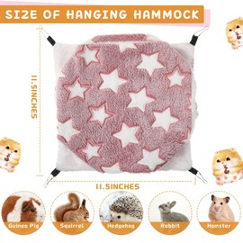 Sadnyy 6 Pieces Guinea Pig Rat Hammock Three Layer Ferret Bed Small Animal Hanging Pet Cage Hammock for Chinchilla Rat Sugar Glider Squirrel Reptiles(Cute Pattern)