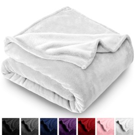 Bare Home Microplush Fleece Blanket - Ultra-Soft Twin/Twin Extra Long Blanket - Luxurious Fuzzy Warm Blanket - Cozy Lightweight Soft Blanket (Twin/Twin XL, White)