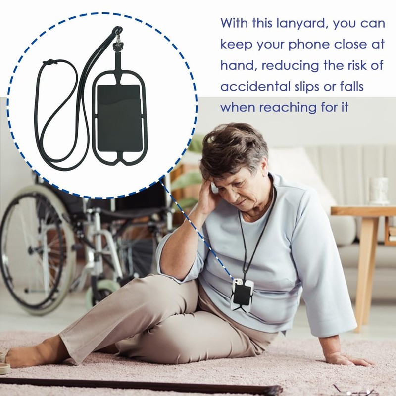 Elderly Neck Strap Lanyard to Hold Phone for Parkinson Disabled,
