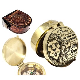 The New Antique Store -Brass Compass with Bible Verse – Christian Confirmation Compass Gift for Boys & Girls – Ideal Baptism, Communion, Church, Graduation & College Keepsake Present