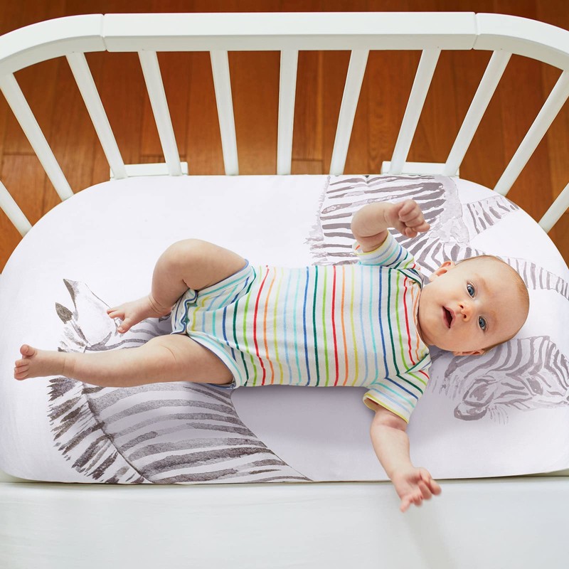 Rtteri 4 Pcs Baby Bassinet Sheets Soft Fitted for Baby