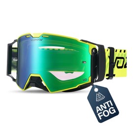 VOZAPOW Dirt Bike Goggles Over Glasses Anti-Fog, Motorcycle Protective Eyewear Motocross Goggles for Men Women