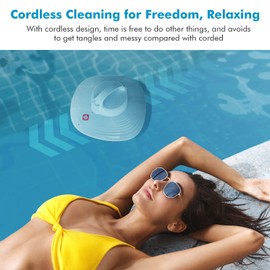 Hydrus Pool Vacuum for Above Ground Pools, Cordless Robotic Pool Cleaner, Automatic Rechargeable Pool Robot Lasts 90 Mins, Powerful Suction, Self-Parking, Ideal for Flat Swimming Pools up to 50Ft