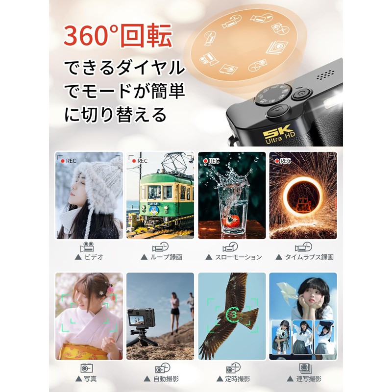 Moledro WIFI Transfer Function, Digital Camera, 5K 64 Megapixels, Dual