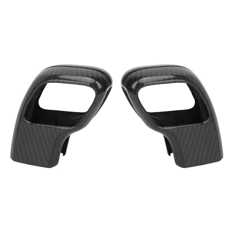 2Pcs Gear Shift Knob Cover Trim Protective Carbon Fiber Gear