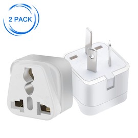 Strhowill (2pack) AUS Plug to UK/US/EU Socket Power Converter,Australia 3 Prong Travel Plug Adapter,3 pin Male Plug of ustralia, China, New Zealand，Argentina Travel Plug Travel Convert Adapter (White)
