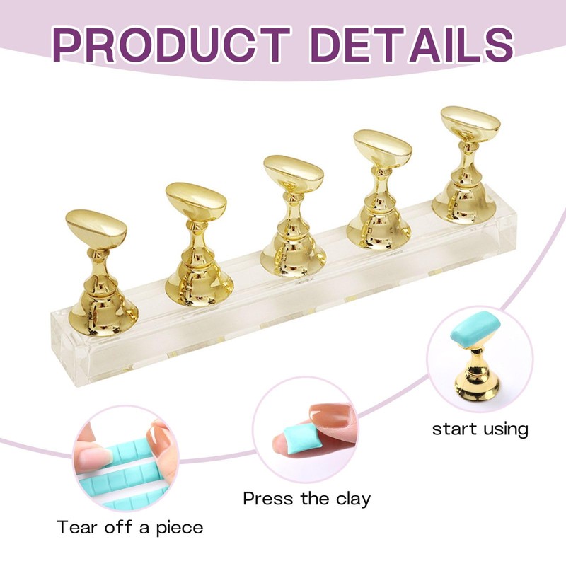 DALAETUS 4pcs Magnetic Nail Tips Stand,Nail Stand Display, Acrylic Nail