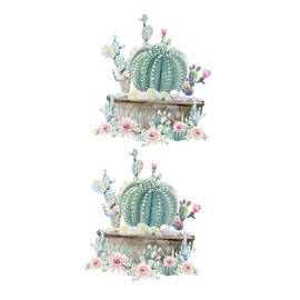 SHINEOFI 2sets Cactus PVC Wall Stickers for Home Decor Removable Decorative Decals for Living Room Bedroom Nursery Easy Peel and Stick Design 2pcs*2