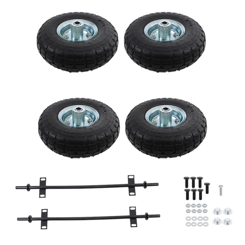 Timunr All-Terrain Smooth Travelling Black Inflatable Wheel Kit Replacement for