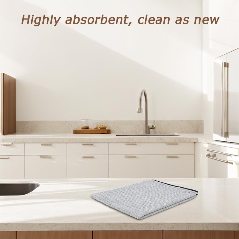 MOTRAIN 5Pcs 16in Waffle-Weave Microfiber Towel, Polishing Drying Towels, Rinseless