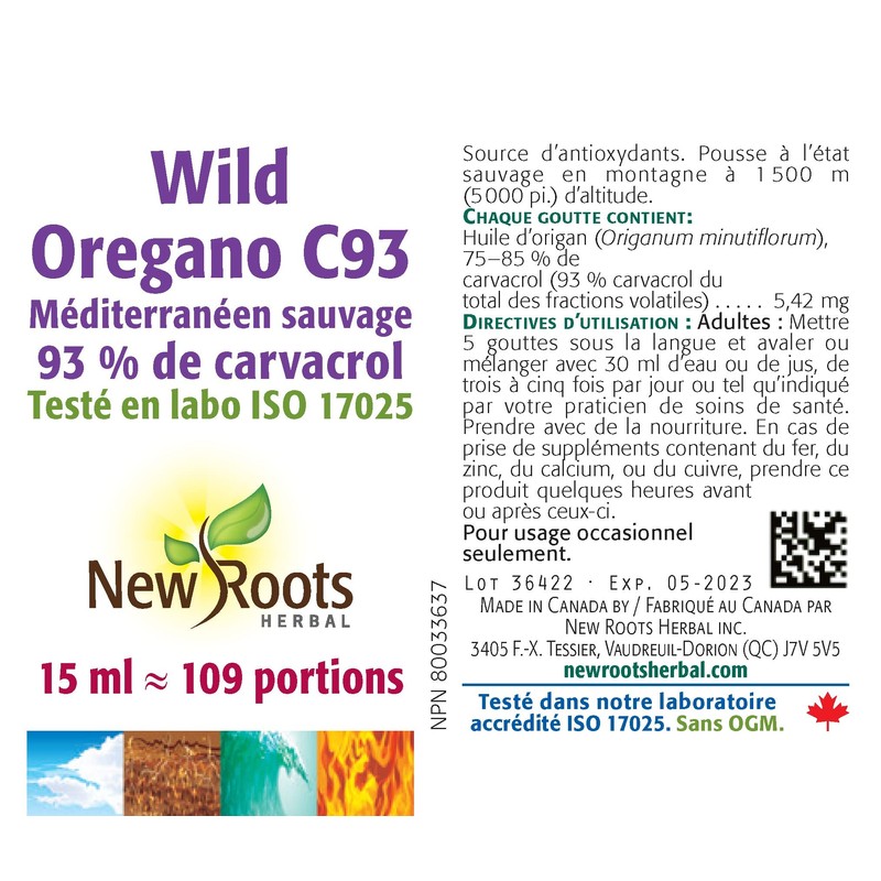 New Roots Herbal - Wild Oregano C93-15mL - Wild Mediterranean