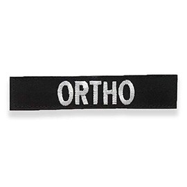 Medical Name Tapes - 1" x 5" for Packs and Pouch Designations (Ortho - White on Black)