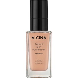 ALCINA Perfect Skin Foundation Medium - 1 x 35 ml - High Coverage - Flawless Appearance without Mask Effect - Perfect, Satin Finish - Natural Shine - With Hyaluronic & Shea Butter