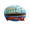 Sg Titanic Blue Sky Background, Oval Resin Fridge Magnet