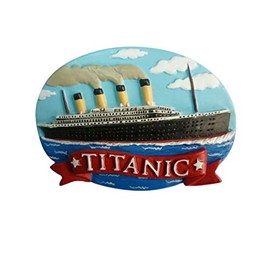 Sg Titanic Blue Sky Background, Oval Resin Fridge Magnet