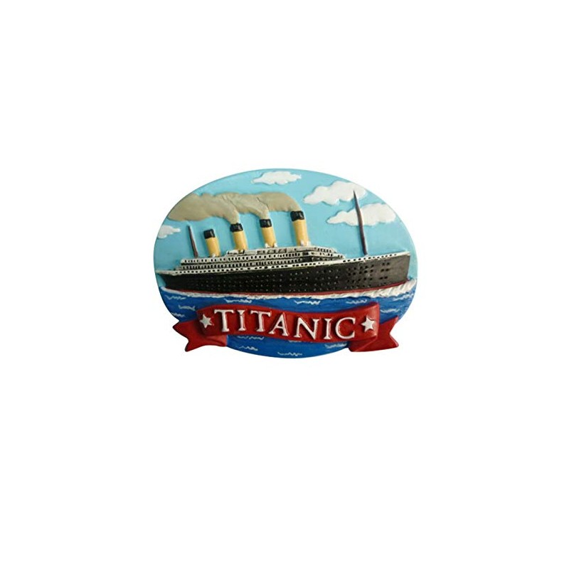Sg Titanic Blue Sky Background, Oval Resin Fridge Magnet