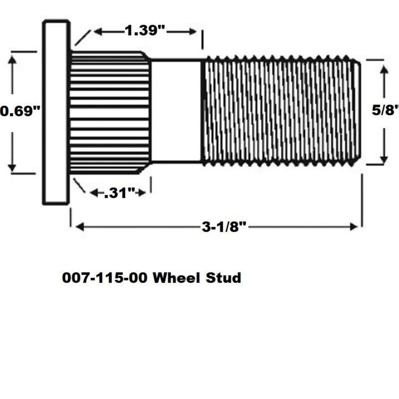 Fugedox 2 Pack 007-115-00 Trailer Parts - Robust Wheel Stud
